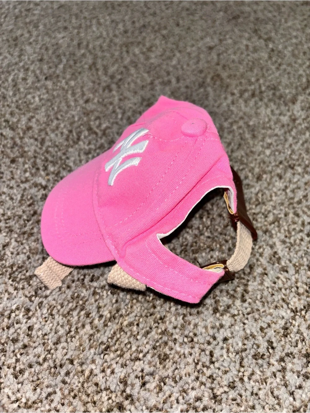 Pink Pet Baseball Cap - New York Yankee Logo Dog Hat